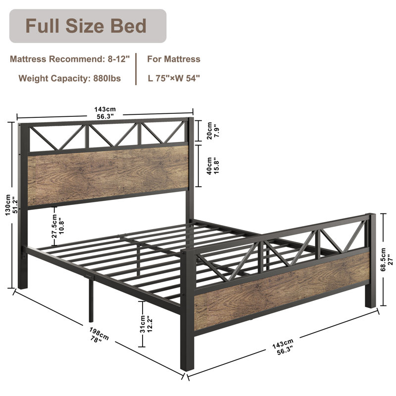 17 Stories Wykeisha Metal Platform Bed & Reviews Wayfair